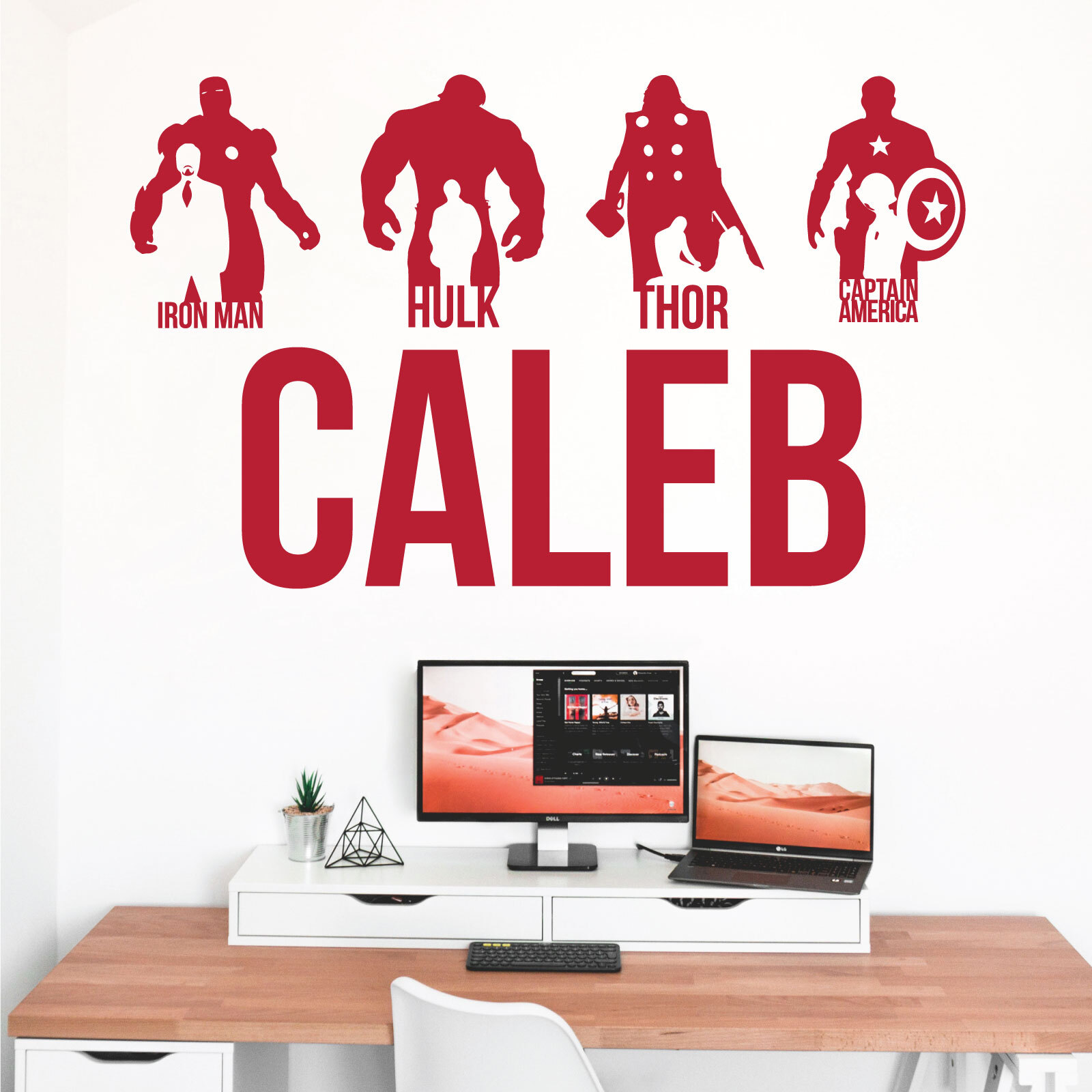 Avengers Personalised Name Children Wall Art Sticker – Marvel, Iron Man, Capt…