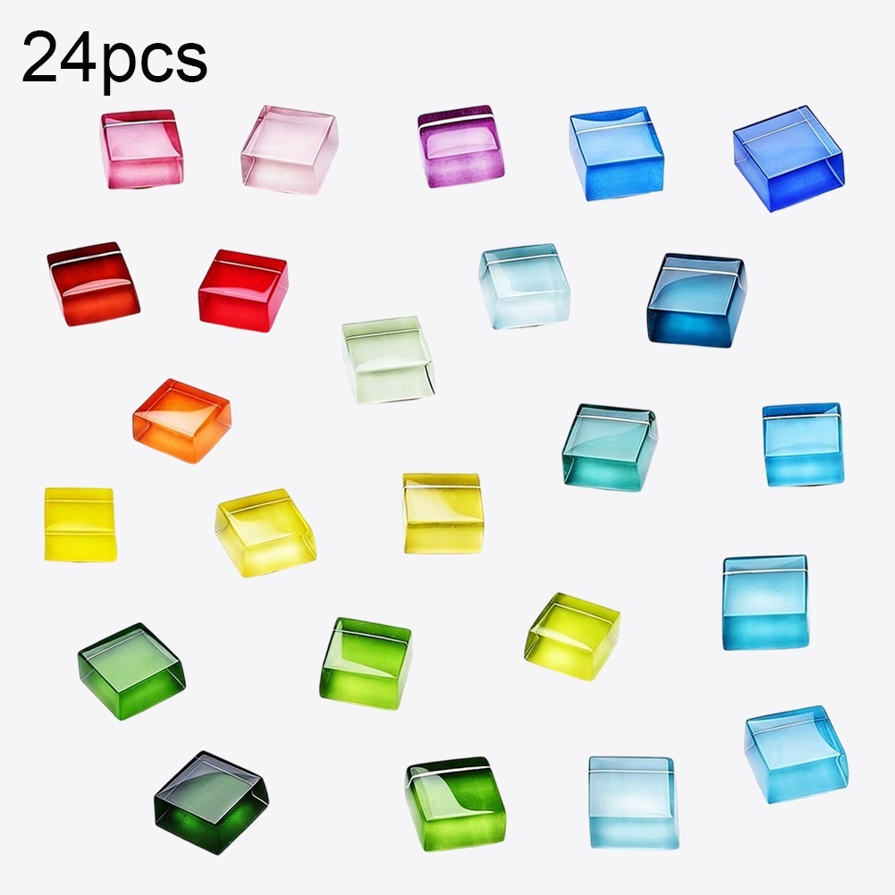 Handmade Colorful Glass for mosaic Fridge Magnets 1.5×1.5×0.6 cm for Home