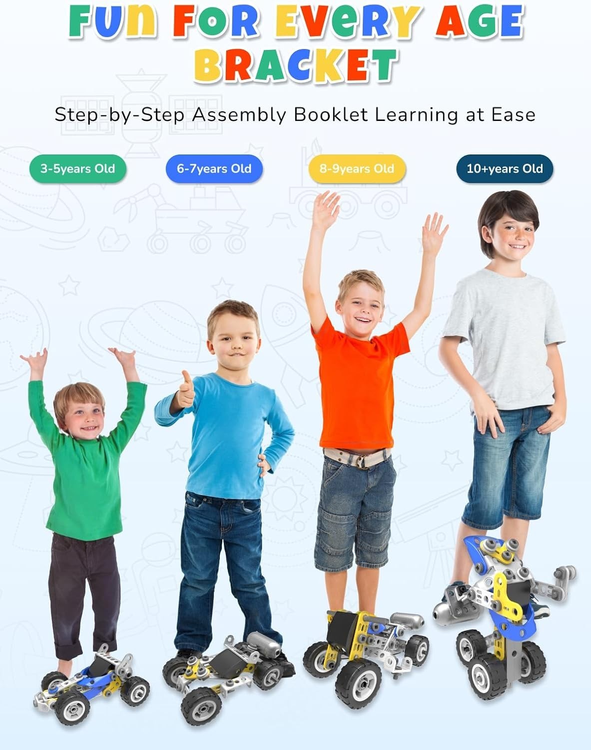 Toys for 5 6 7 8+ Year Old Boy,10 in 1 Electric Building Toys for Kids A…