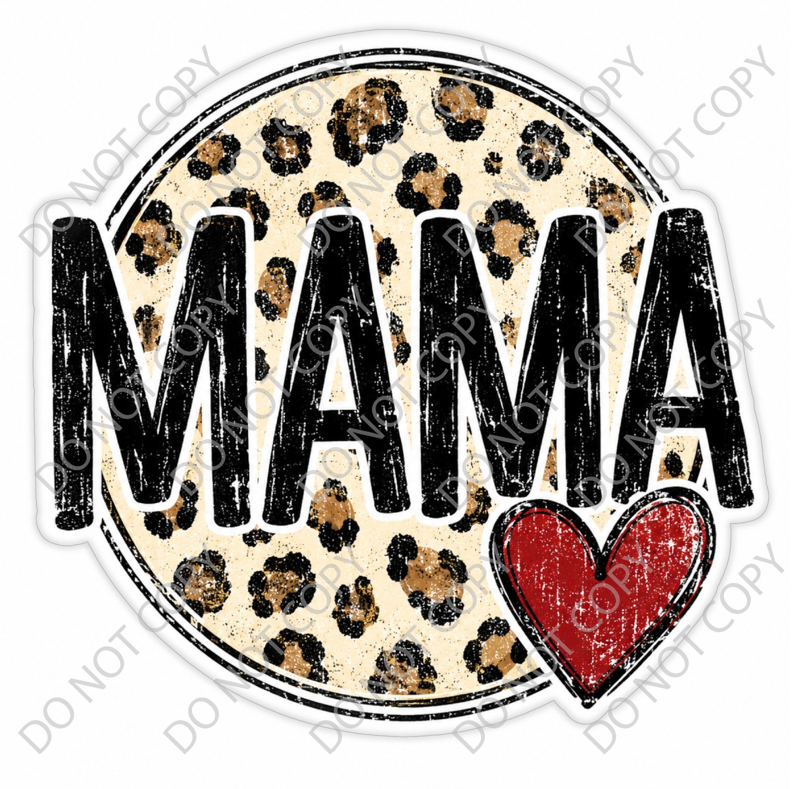 Laminated Vinyl Decal Die Cut Waterproof Sticker – Mama Leopard Print