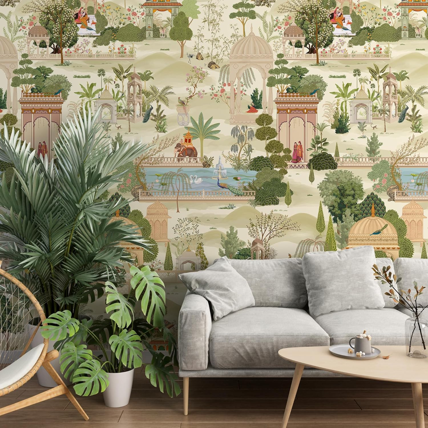 Peel and Stick Tropical Green Wall Mural – Botanical Wallpaper for Any Room