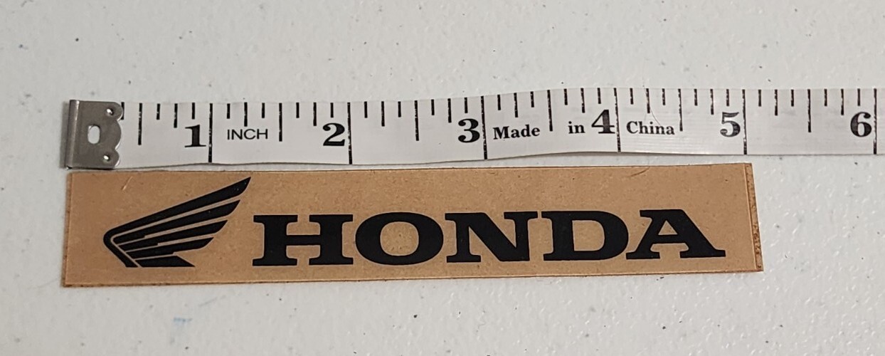 Vintage Decal HONDA 5" Long x .875" tall Black Lettering