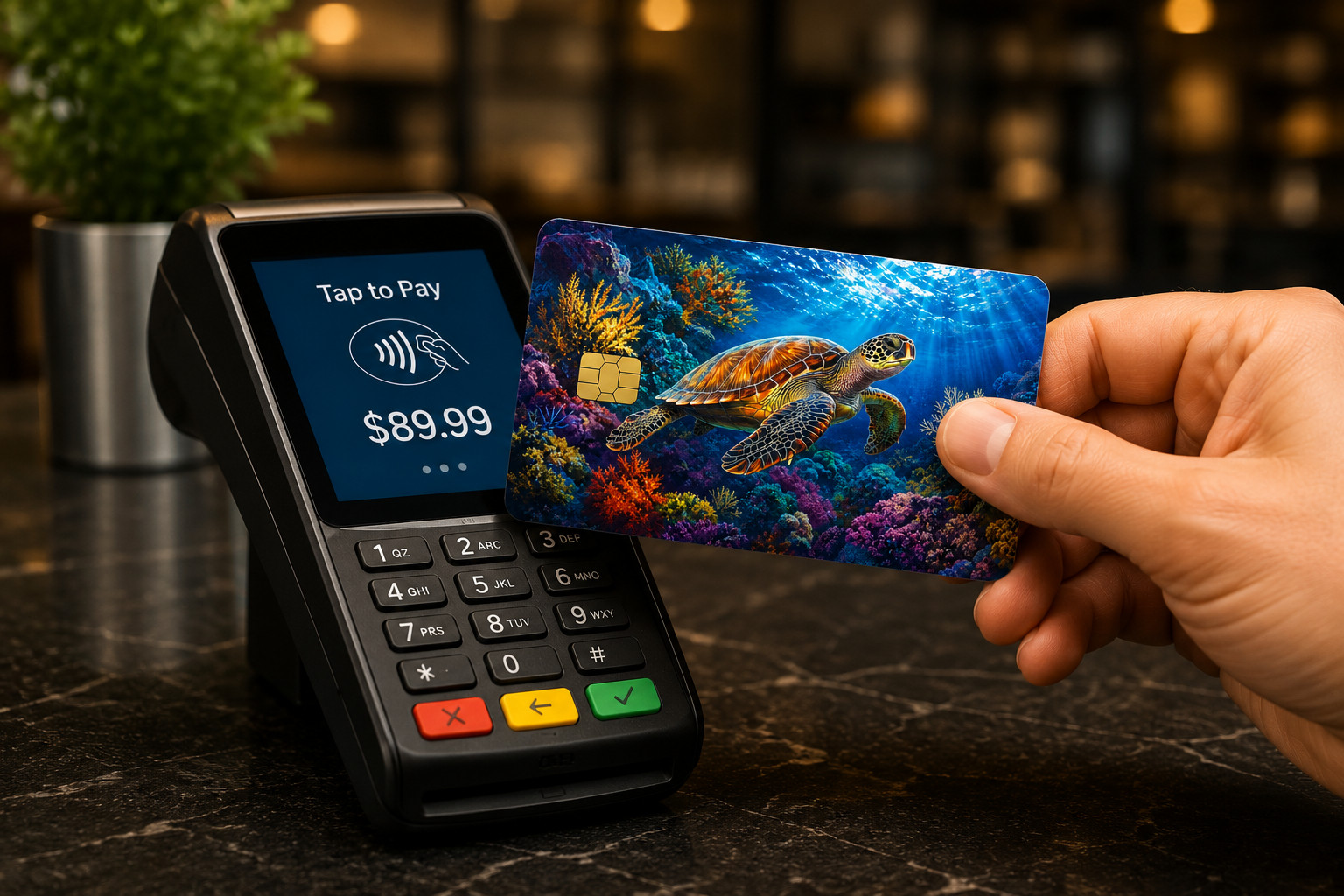 Vibrant Sea Turtle Art Debit Card Credit Card Skin Sticker Decal