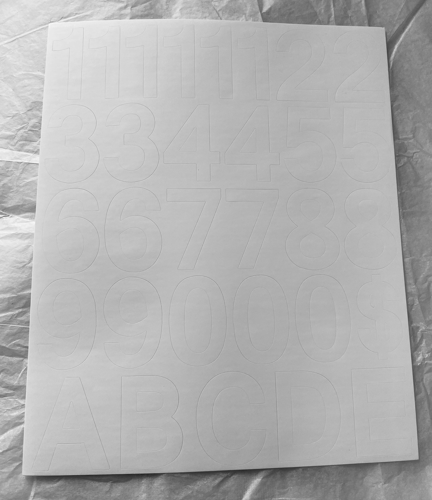 8 Sheets Self Adhesive Vinyl Letters Numbers Kit Mailbox Numbers 2 Inch White