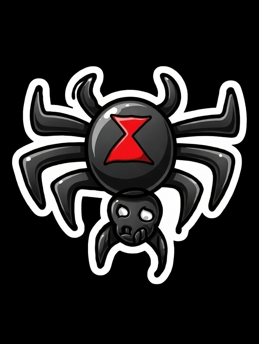 Spider & Skull Hourglass Graphic Sticker Decal, Multicolor, Adults, Spider Theme