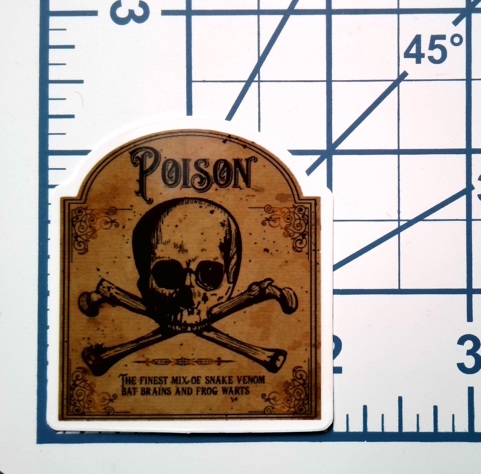 Poison Label Sticker Skull Crossbones Die Cut Vinyl Scrapbook Journal Gift