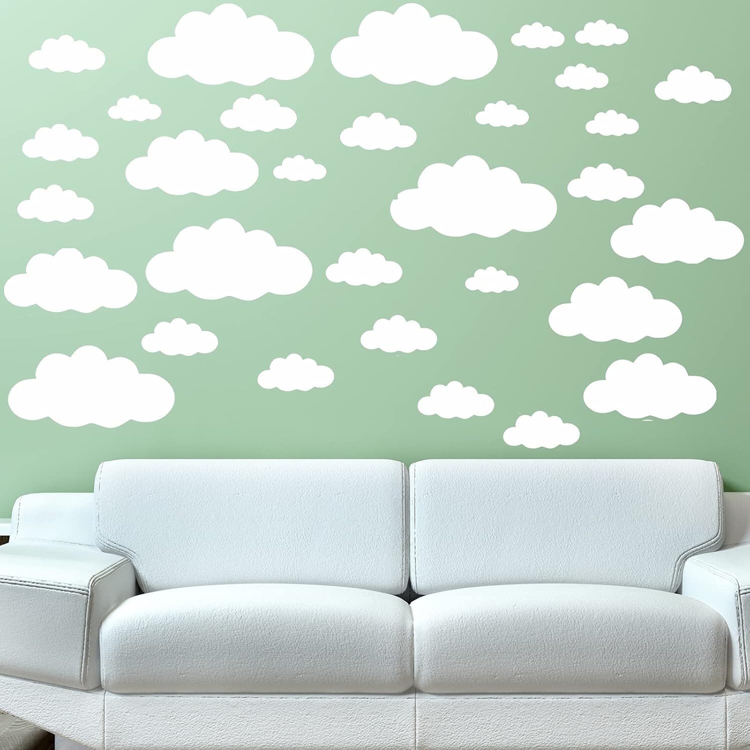 31 PCS Large Cloud Wall Decals Vinyl Sticker Self Adhesive Wallpaper For Bedroom