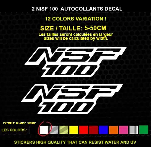 2 NSF 100 Sticker Genuine Decal Sticker WATERPROOF STICKERS