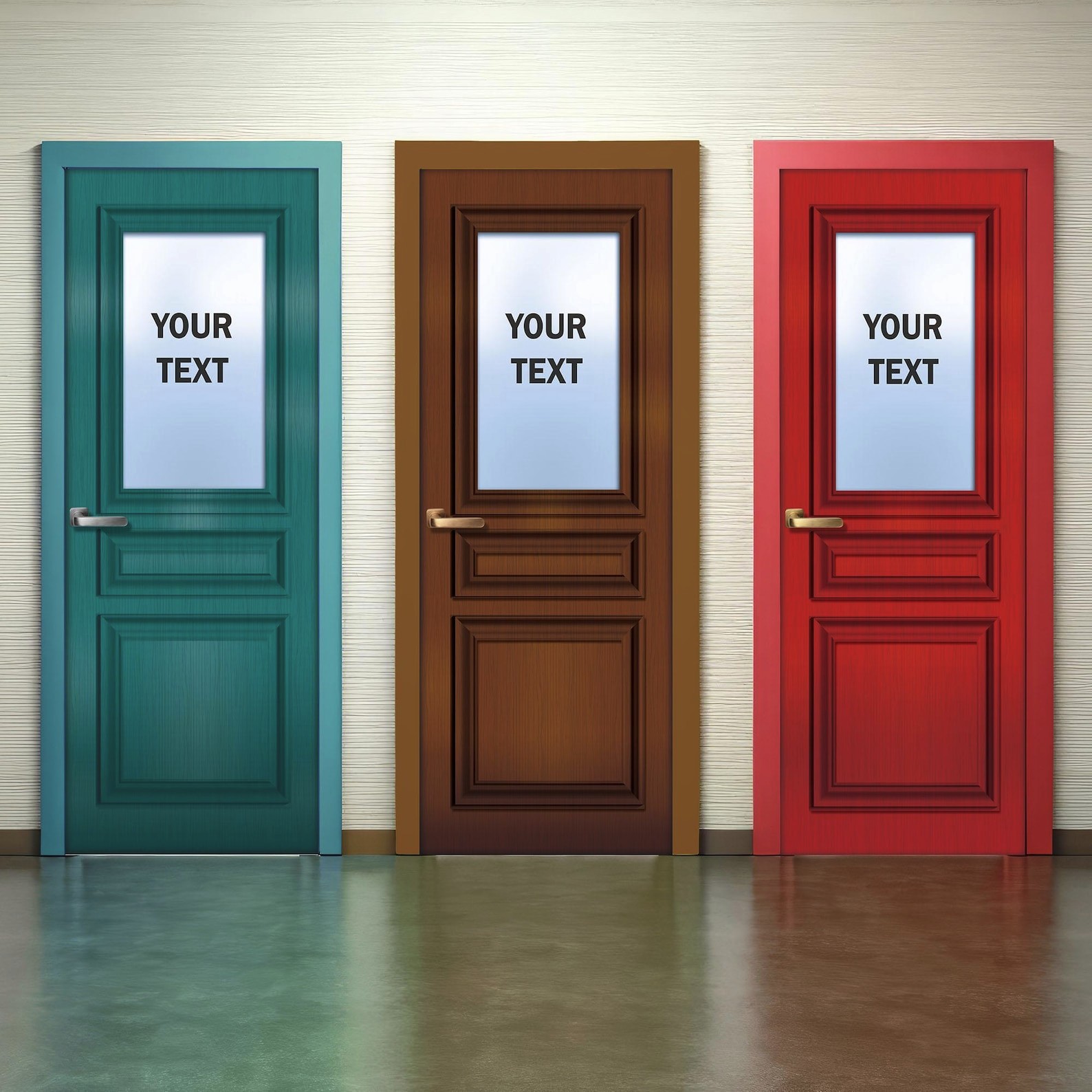 Personalized Door Wrap, Vintage Office Design. Custom color, size, text or logo