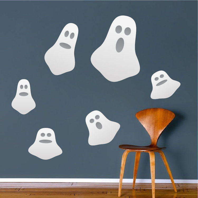 Halloween Ghosts Wall Decals Wallpaper Scary Seasonal Decorations Vinyl, h07