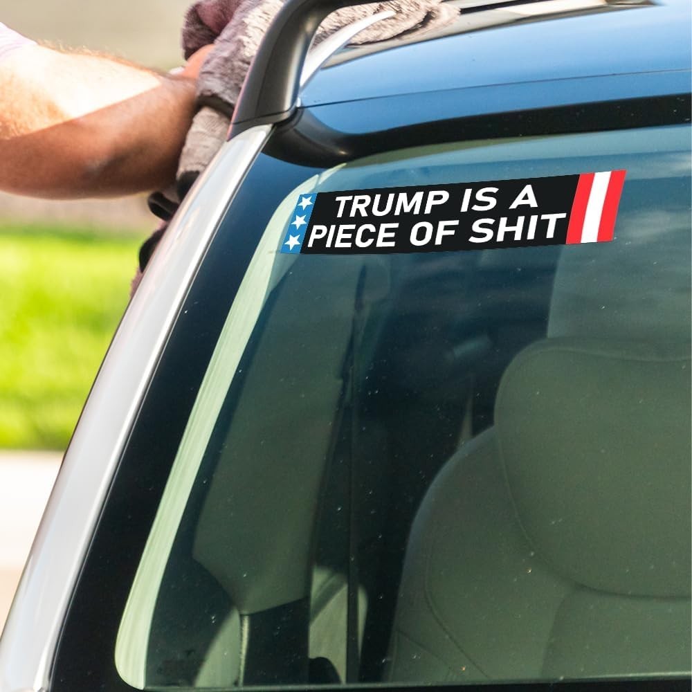 Anti-Trump Funny Vinyl Bumper Sticker Weatherproof Decal – 9 x 2.5 Inches