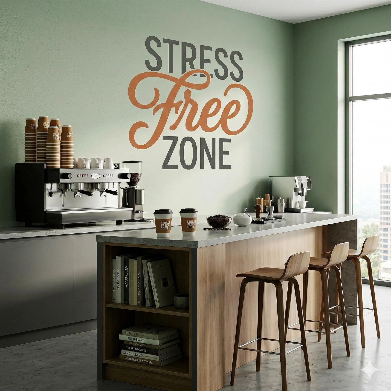 Stress Free Zone Wall Decal | Office Chill Room Decor