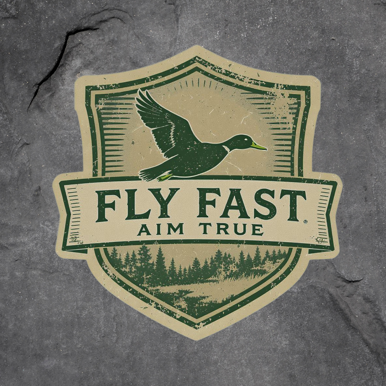 Hunting sticker vinyl decal duck hunting fly fast aim true feathers USA