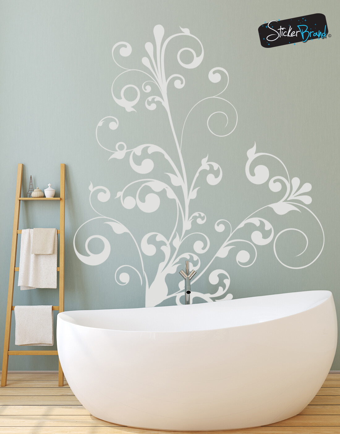 Swirl Floral Flower Wall Decal Decor Sticker #511