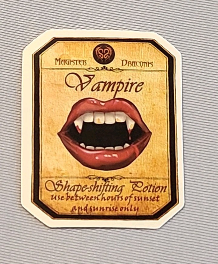 Vampire Potion Sticker Fangs Lips Vinyl Die Cut Scrapbook Journal Decal Gothic