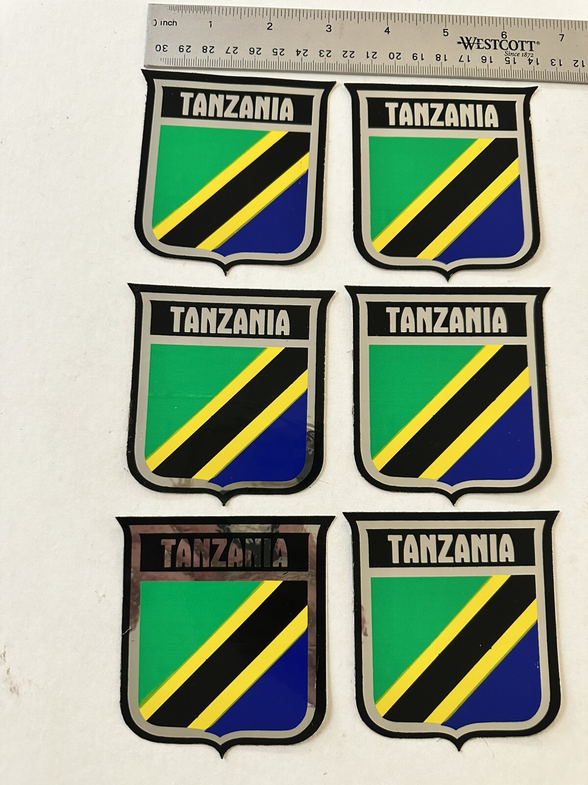 Tanzania International Flag Sticker Decal Lot Of 6 – Vintage New Old Stock –