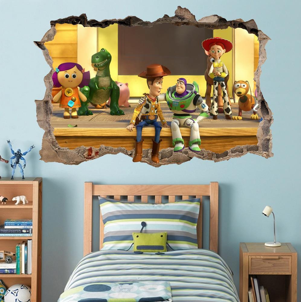 Toy Story Woody Buzz Lightyear Smashed Wall Decal Wall Sticker Art Mural H990