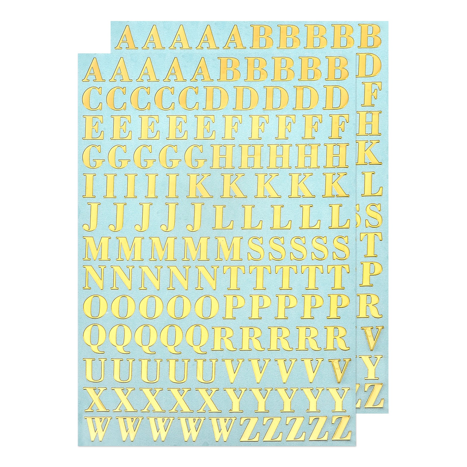 Letter Resin Stickers 2 Sheets Alphabet Sticker Glitter Uppercase Gold 9mm