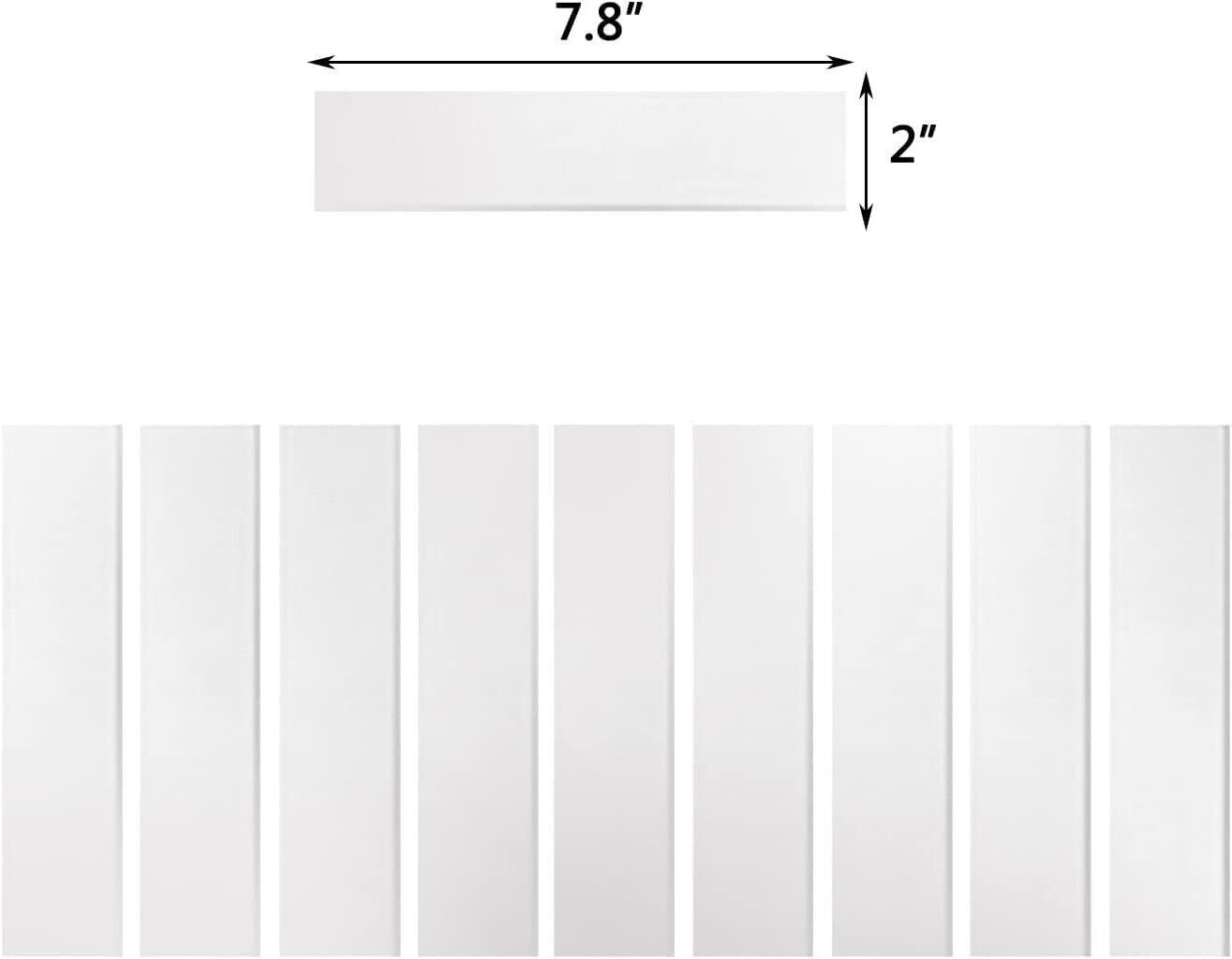 40pcs Long Strip Acrylic Mirror Wall Stickers Self-adhesive Rectangle Tile Decal