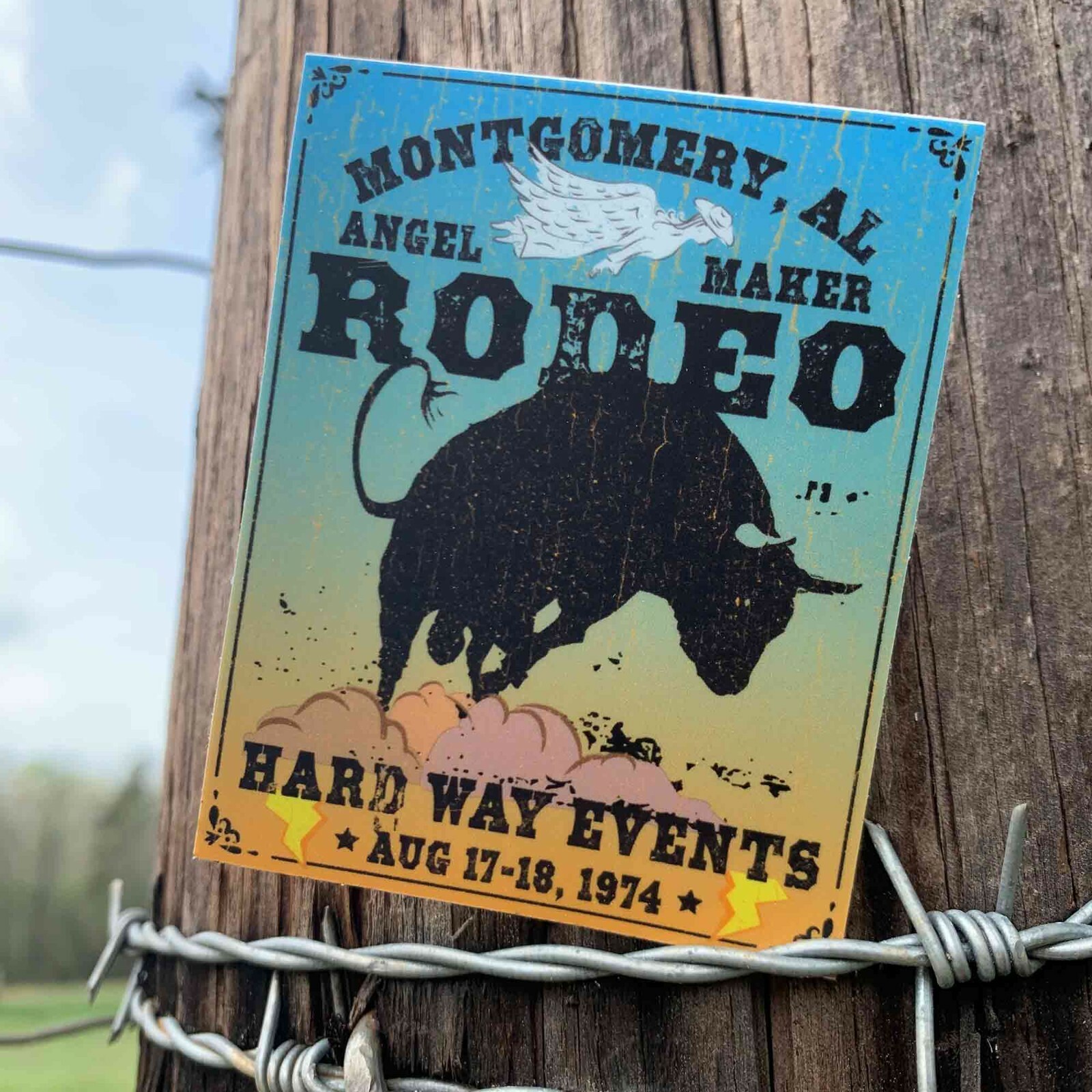 Montgomery Rodeo Premium Stickers & Magnets / Angel Maker Bull, Hard Way Events
