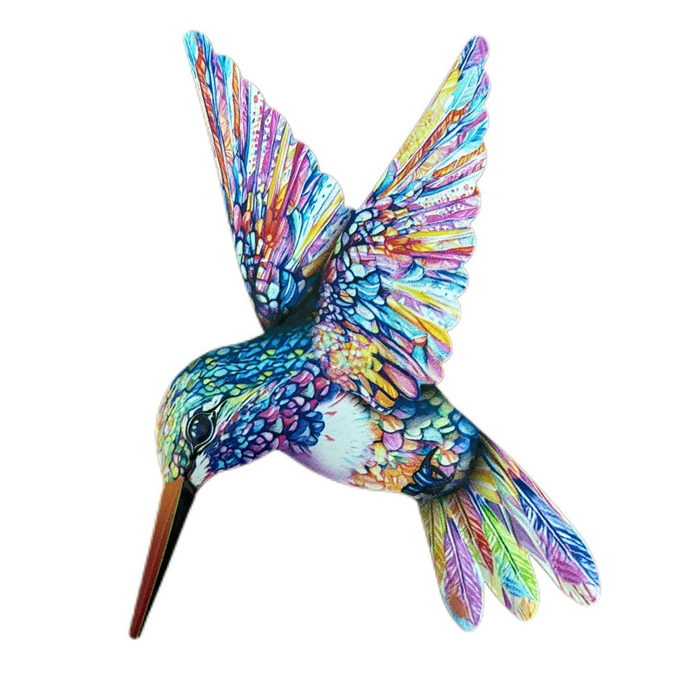 Bright Colorful Hummingbird Metal Wall Decoration for Indoor and Outdoor Use