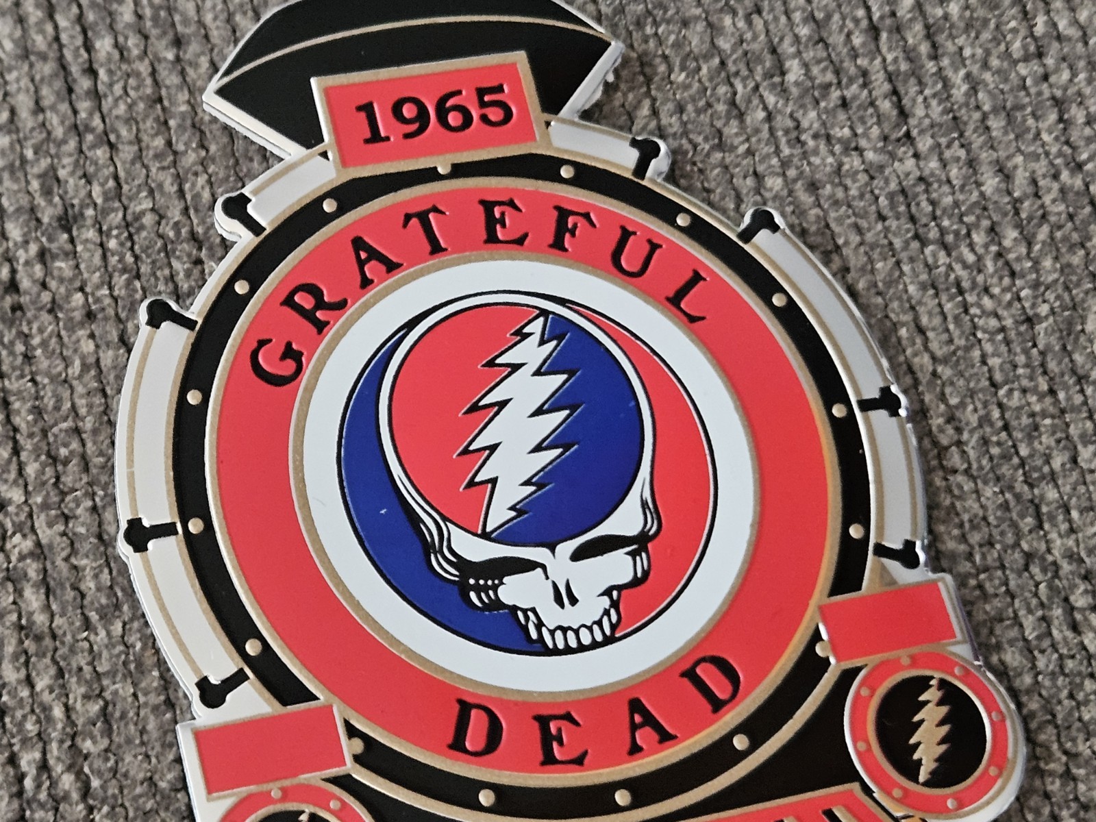 GRATEFUL DEAD Band 1965 TRAIN METALLIC STICKER Decal Embossed Vintage Merch RARE