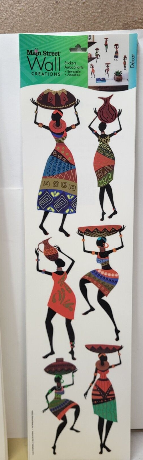 Wall Art Boarder Decor Decal Stickers African Women 6 cards Of 6 ( 36 total )