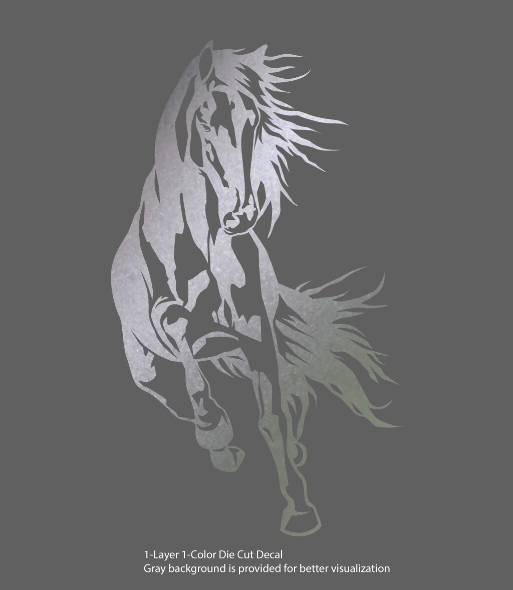 Horse Stallion Galloping #5, 4-21" Outdoor Die Cut Vinyl Decal Sticker