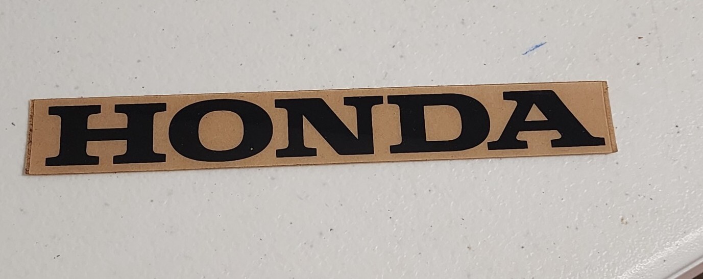 Vintage Decal HONDA 5.75" Long x .75" tall Black Lettering