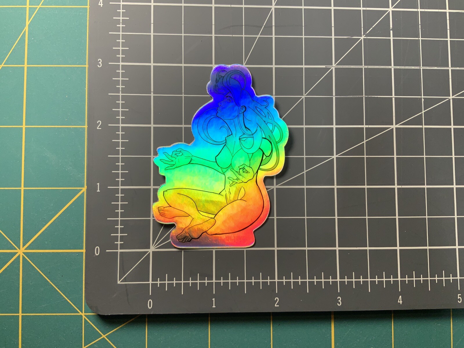 Meditate 3” Holographic￼ Vinyl Sticker Johnny Larson Street Art Mind Zen Spirit