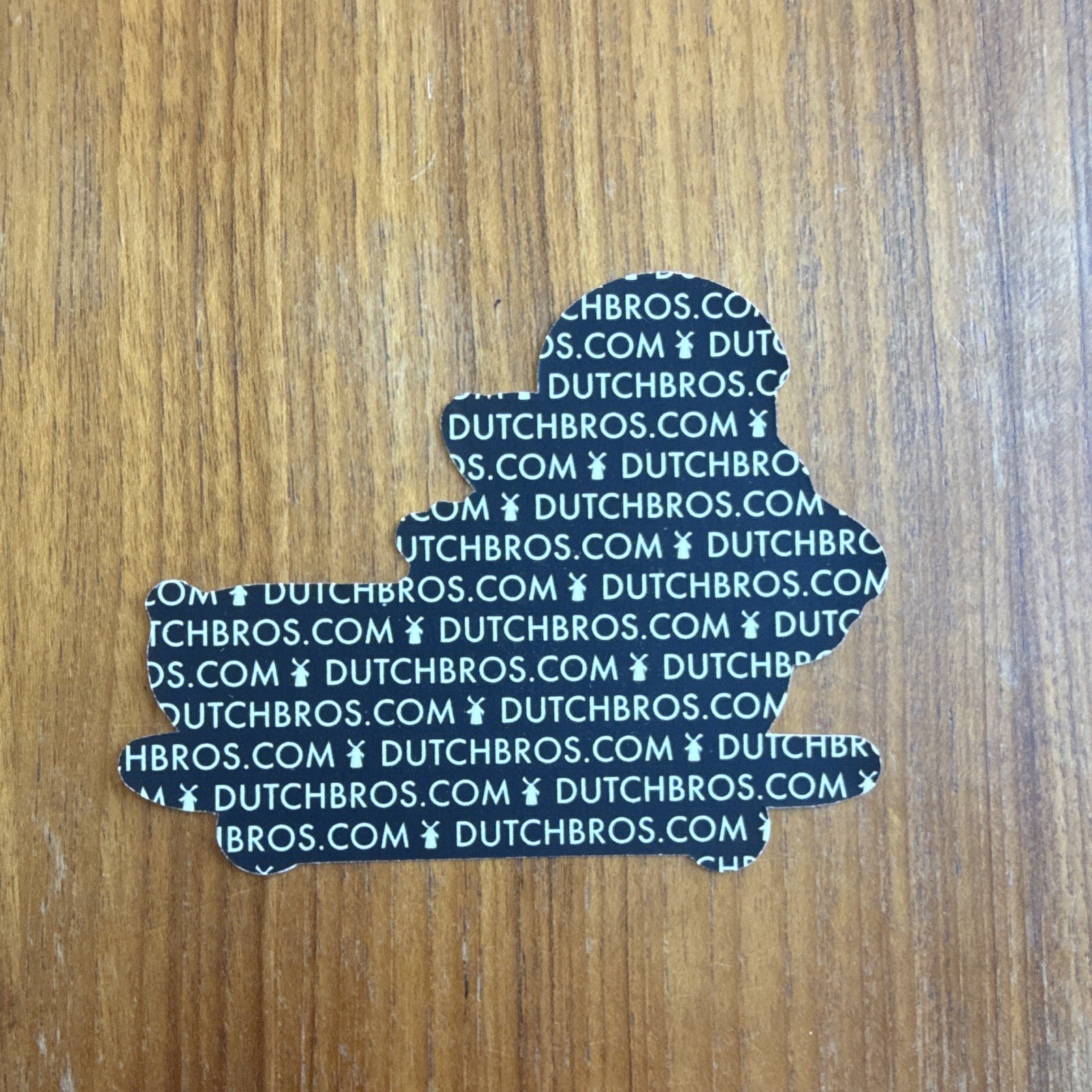 Dutch Bros Coffee Dachshund on Skateboard Yellow and Red Sticker, Coffee & Tea
