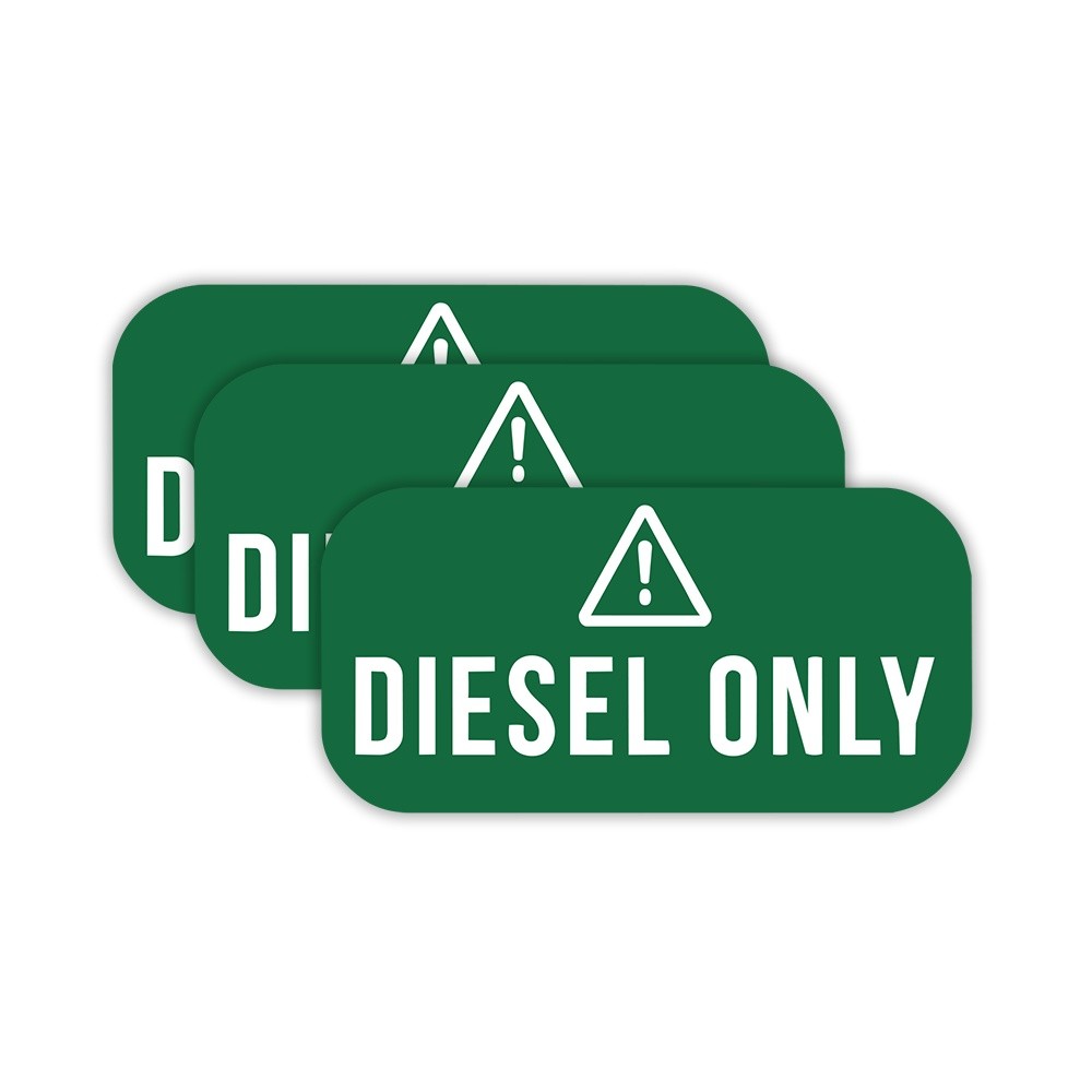Diesel Only Fuel Door Warning 3-Pack Vinyl Decal Truck Sticker 3"x1.5"