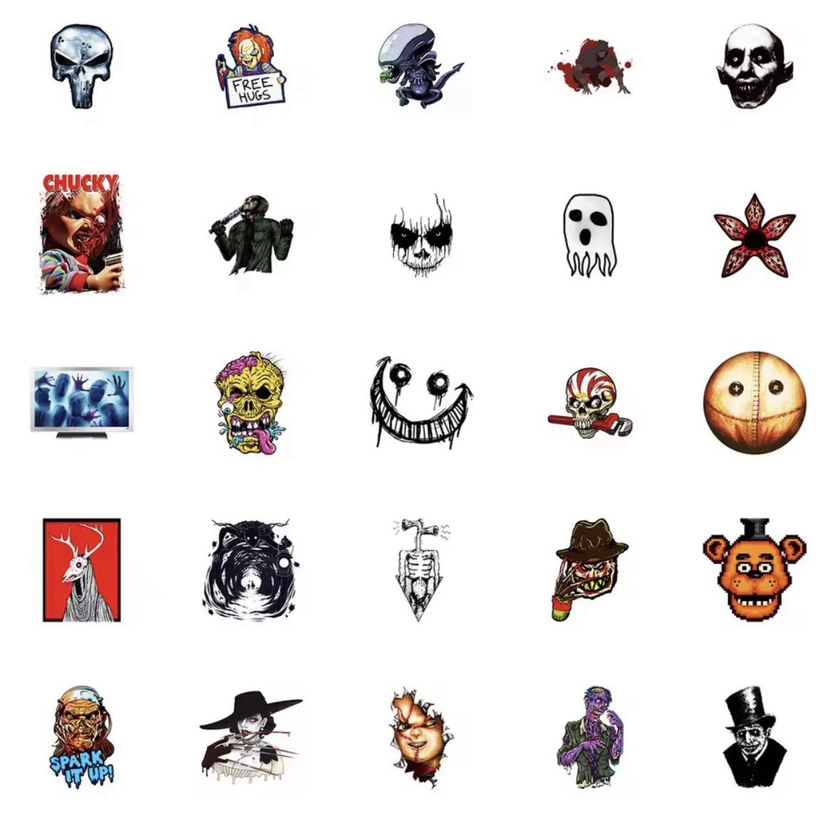 Movie Horror Films Stickers 50pk Mix Scary Killer Random Stickers FREE SHIPPING