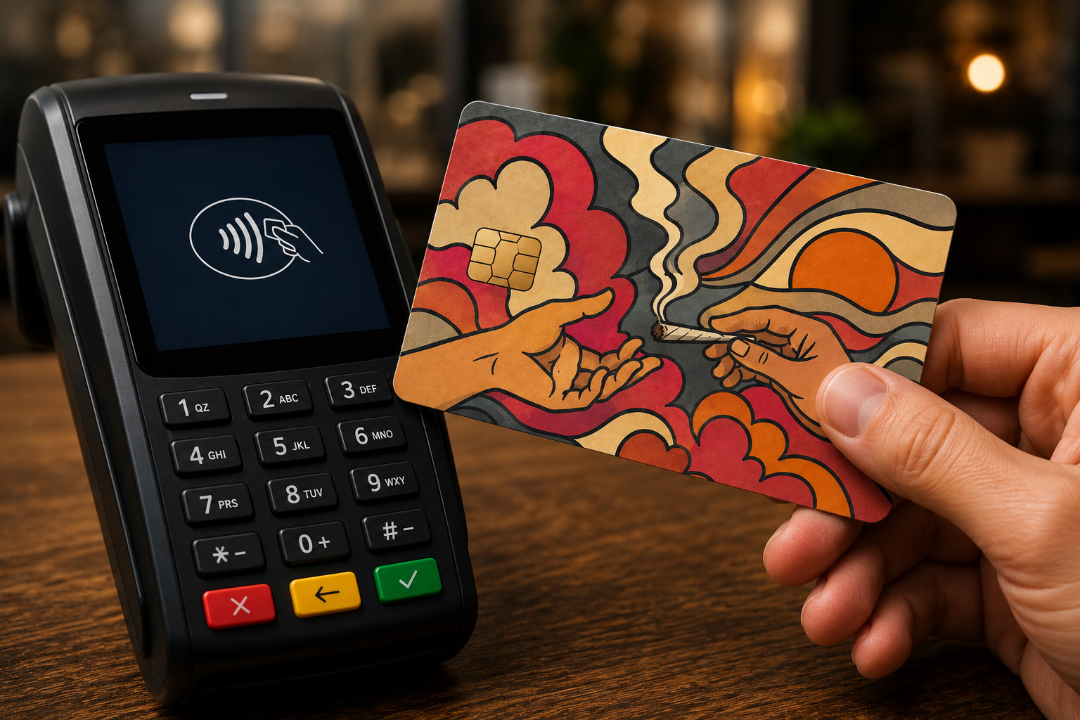 Debit Card Credit Card Skin Cover Sticker Funny Pass Up Smoke Small Chip