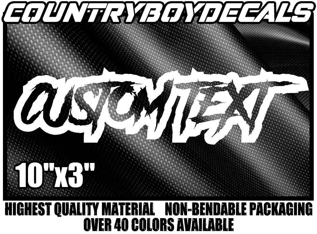 CUSTOM TEXT 10" Vinyl Decal Sticker Diesel Truck Car Personalize Turbo Boost GT