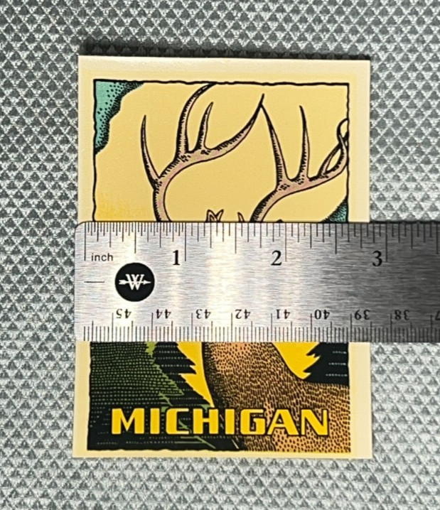 Vintage Michigan Buck Decal in Original Sleeve by Duro Decal Co., Chicago, IL