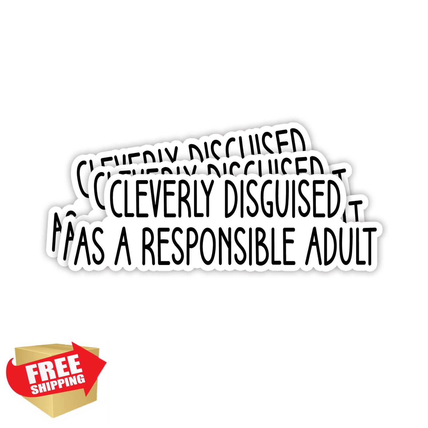 Responsible Adult Sticker 3×1 Inch Funny Sarcastic Vinyl Decal Tumbler