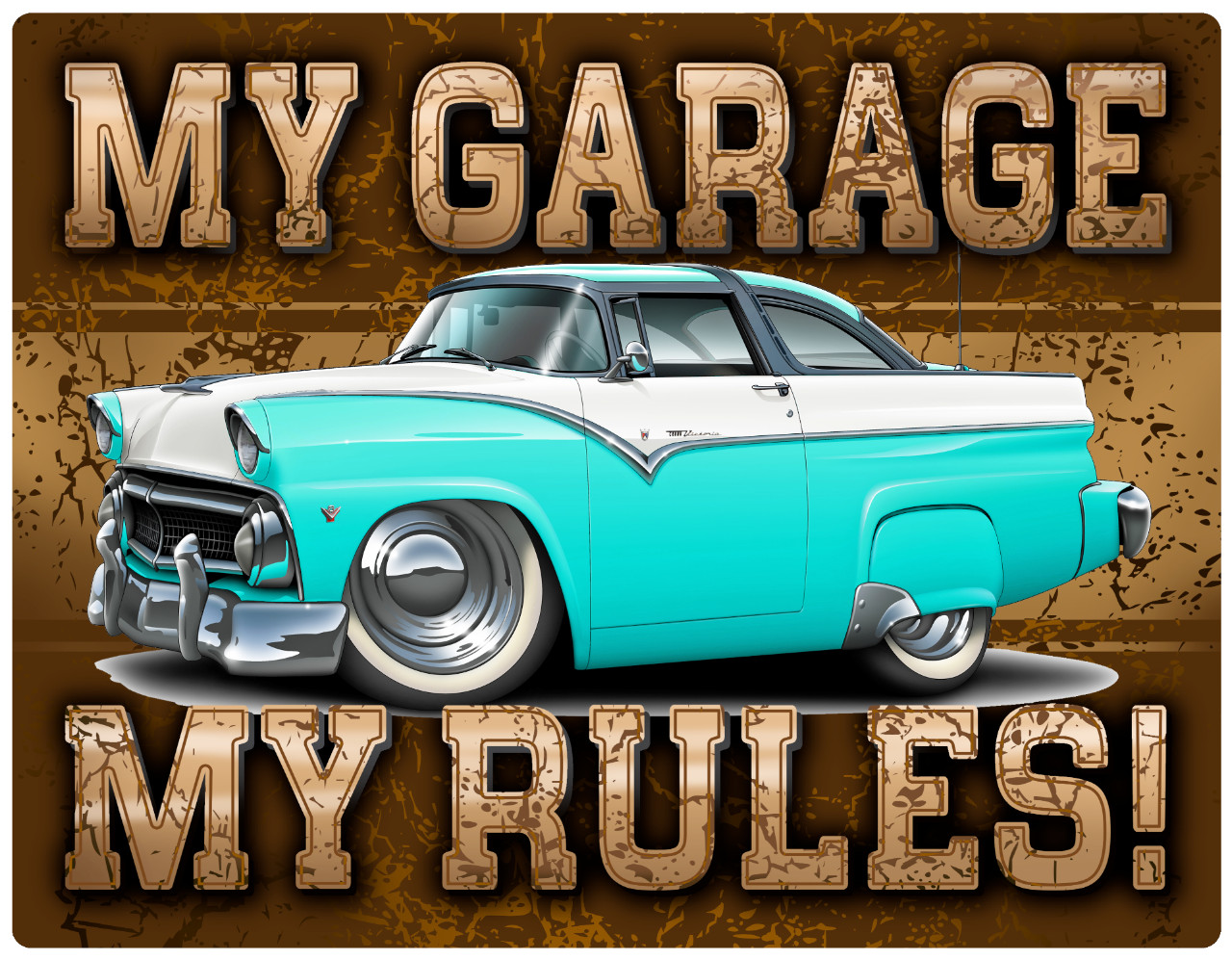 1955 1956 Ford Fairlane Crown Victoria Wall Art Graphic Sticker