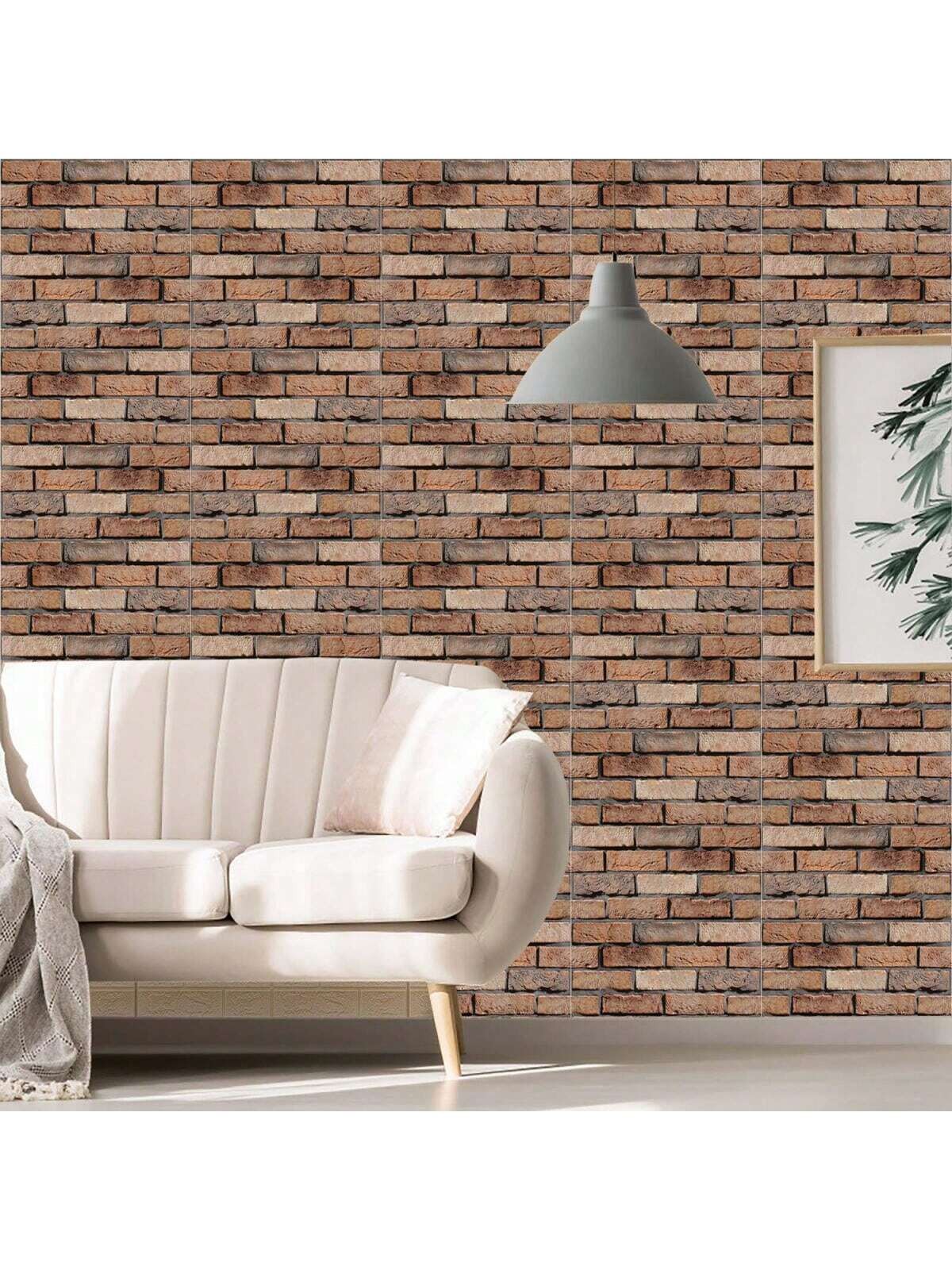 10PCS 3D Brick Wall Stickers Waterproof Wall Panels Peel And Stick Self Adhesive