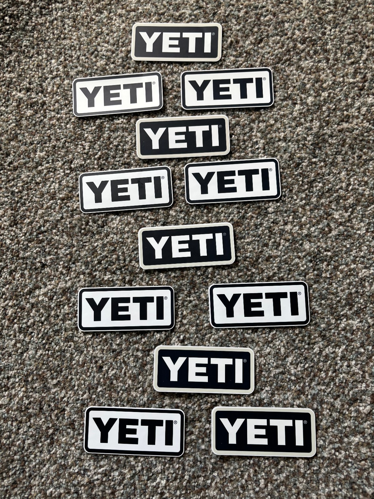 NEW YETI AUTHENTIC LOGO DARK BLUE AND WHITE STICKERS – 12 TOTAL