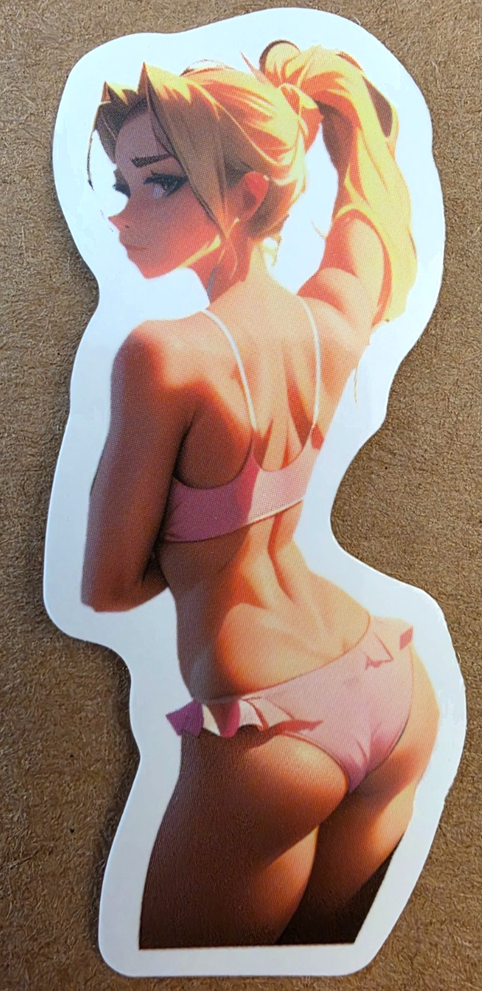 Waifu Sticker Girl Summer Bikini Princess Beach Idol Anime Manga Pin Up Pinup