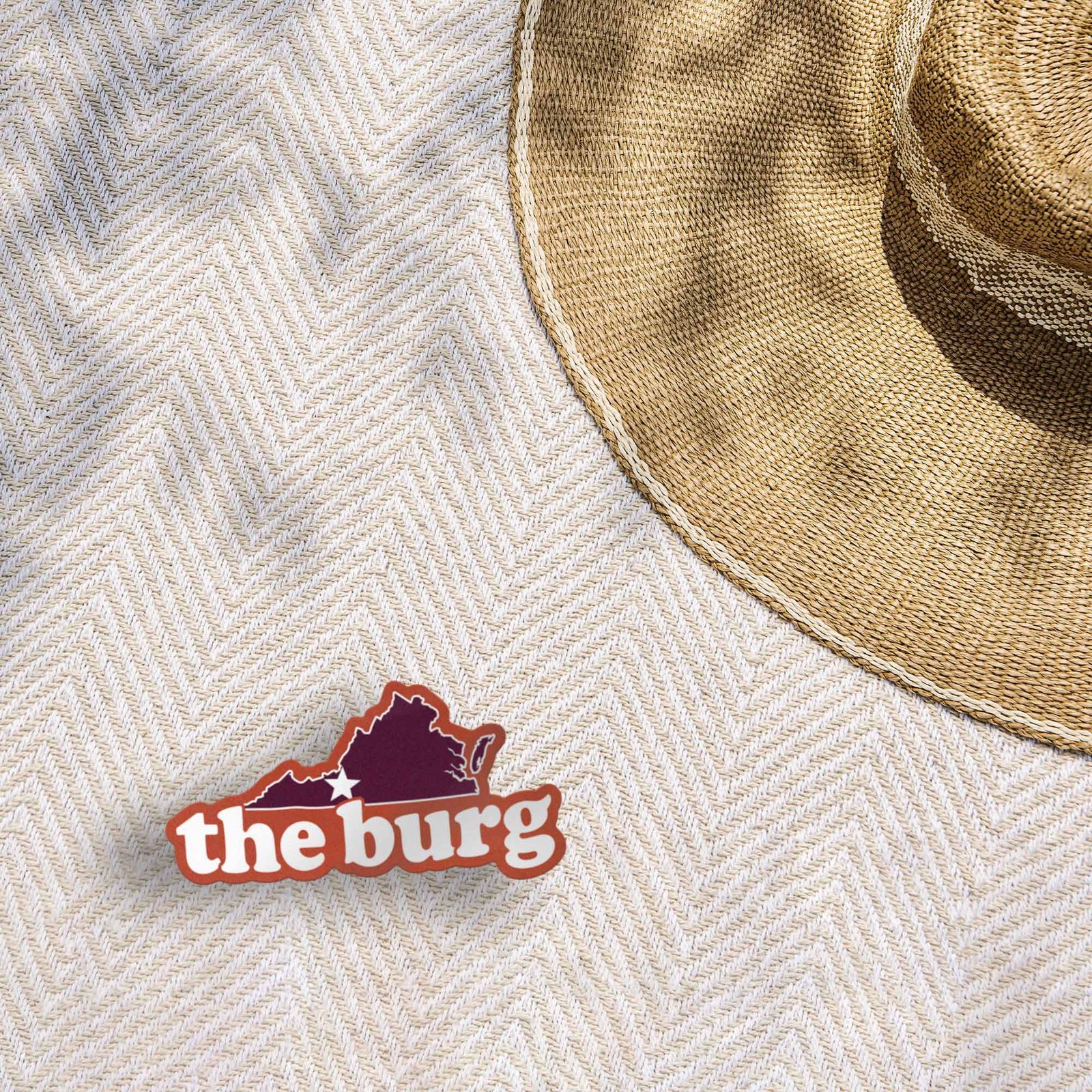 The Burg Virginia Outline Sticker – Cute Blacksburg VA Decal