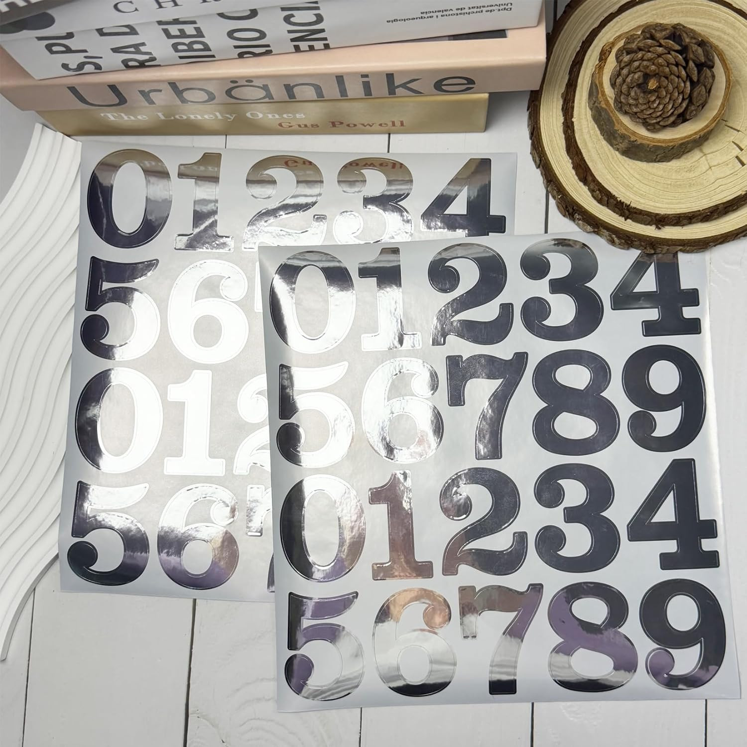 24 Sets 2 Inch 0-9 Self Adhesive Vinyl Number Stickers for File,Lockers,Mailbox,