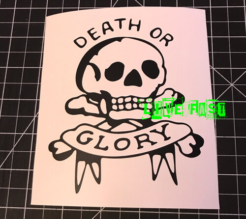 SKULL & CROSS BONES DECAL sticker outlaw biker motorcycle tank decal