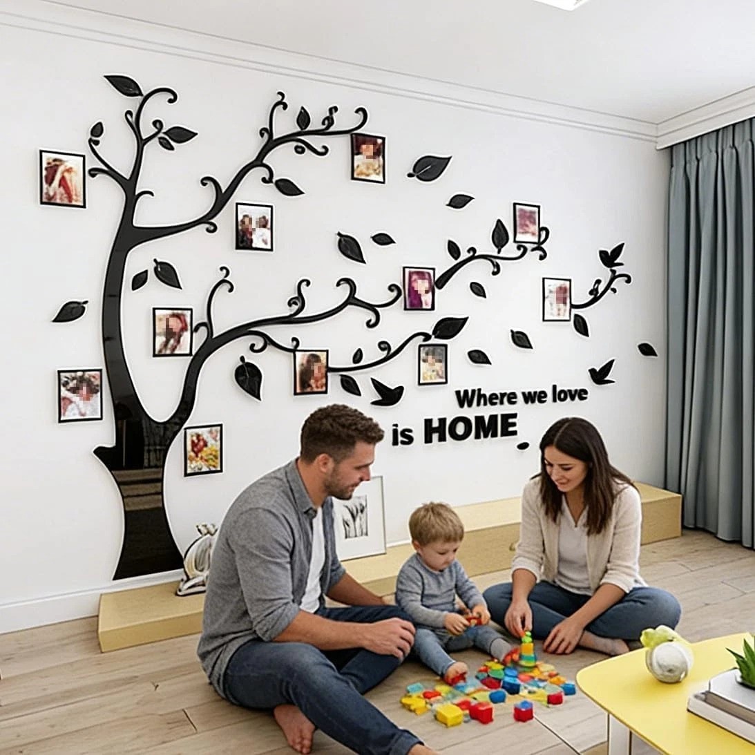 Create Your Own Art with 3D Tree Wall Decals – DIY Family Collage Decor
