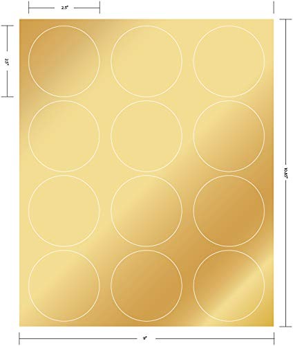 Paper Riot Co. Peel-and-Stick 2.5" Metallic Matte Gold Dot Vinyl Wall Decal S…