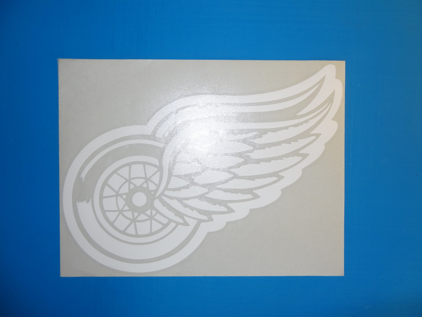 Detroit Red Wings Winged Wheel logo White or Red Vinyl Decal Choose your size