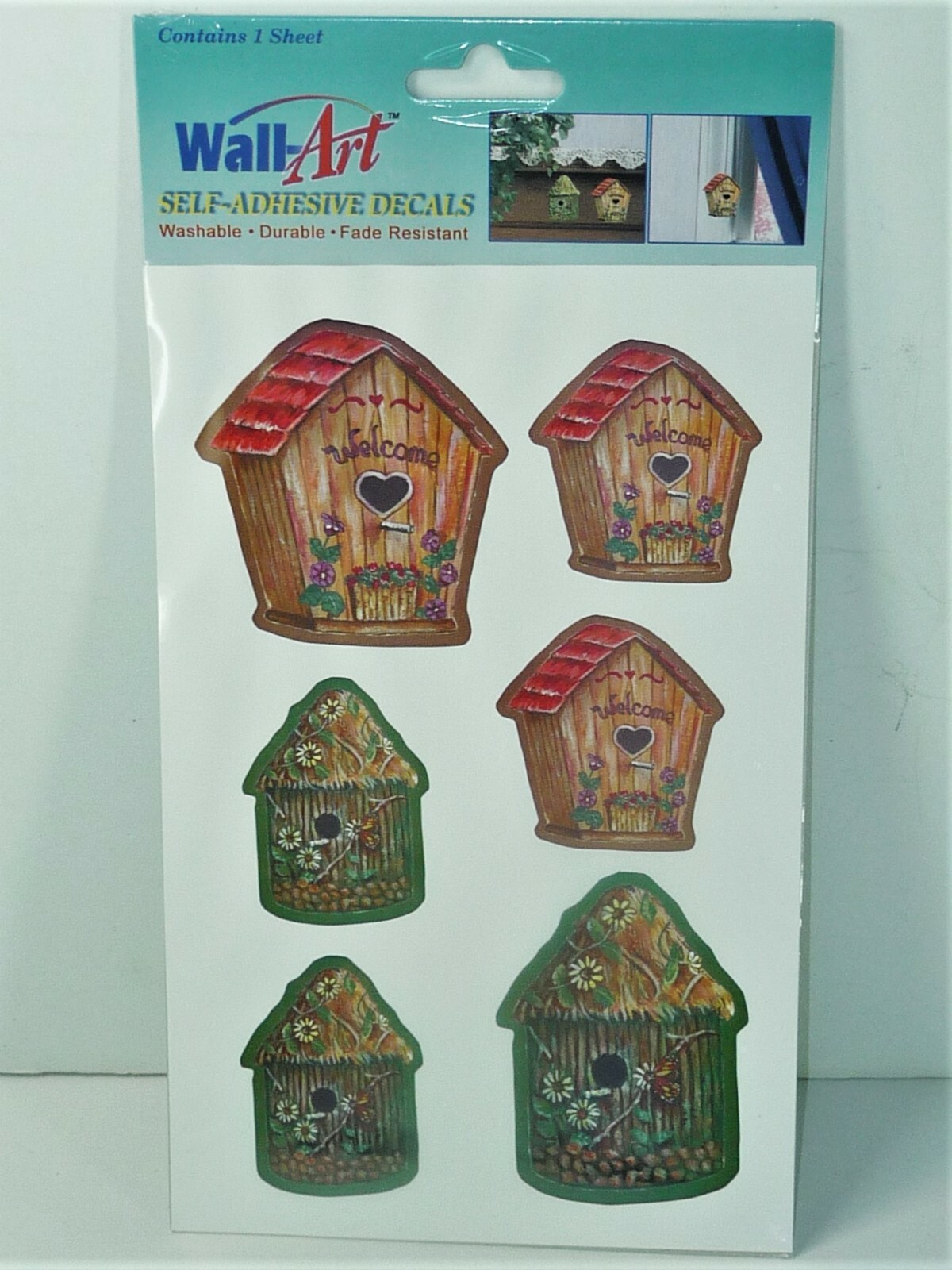 Wall Art Self Adhesive Decals Birdhouse Washable Fade Resistant Craft Beach