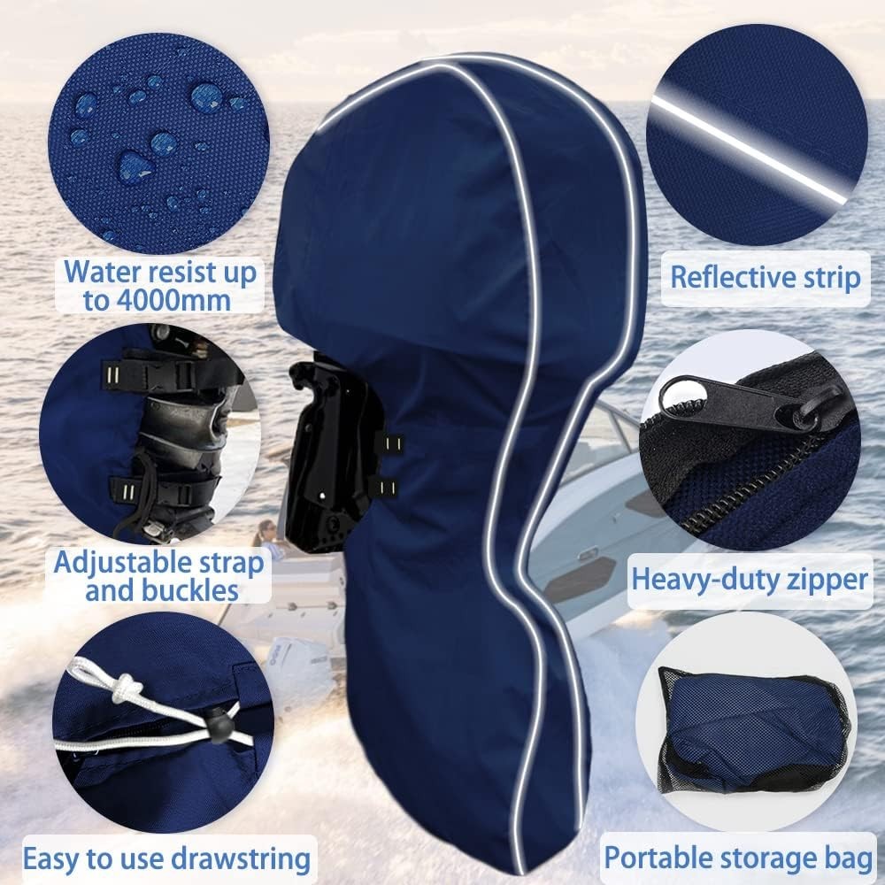 600D Fade and Crack Resistant Trailerable Full Outboard Motor Cover… Fast Ship