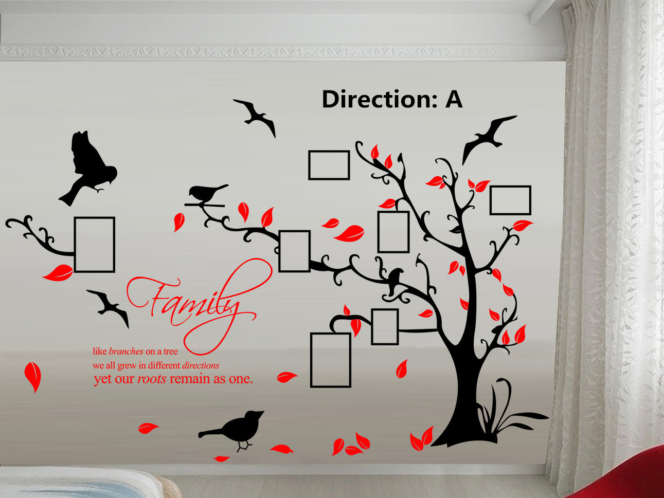 Our Family Tree Like Branches Photo Frame Wall Sticker Decal Vinly UK RUI153